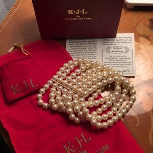 Seven strand pearl cuff bracelet